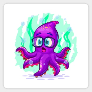 Cartoon surprised octopus Sticker